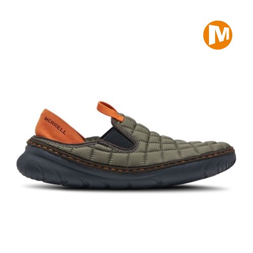 Merrell Hut Moc Mens Slip On Shoes Olive UK.IAGL